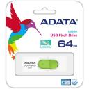 Adata USB флеш-накопитель AUV320-64G-RWHGN 64 ГБ, USB Type-A, USB 3.2 Gen 1, слайд-дизайн, зеленый, белый