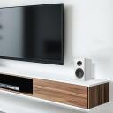 Laudberg XS1W grāmatu plaukta skaļruņi, 80 W, 4 collu zemfrekvences, 1 collu augstfrekvences, Bluetooth 5.3, 255 x 175 x 150 mm