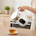 Adler Kettle with LED Display AD 1305wg, 2200 W, 1.7 L, Plastic, 360&deg; rotational base, White/Gold