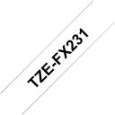 Brother TZe-FX231 elastīga laminēta ID lente, 8 m, 1,2 cm, melns uz balta, papīrs, termiskā pārnese