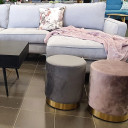 Kāju soliņš LA PERLA D35xH42cm, materiāls: samta audums, krāsa: pelēks 84606 Allit