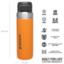 Terminis butelis The Quick Flip Water Bottle Go 1.06L, šafrano geltonos spalvos; 2809150064 STANLEY