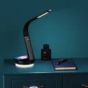 Hawk Galda lampa HW-LAMP02, 4.5W, 10W bezvadu uzlāde, 2 LED spuldzes, elastīga roka, melna
