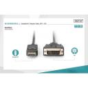 Digitus DisplayPort kaabel lukuga 1080p 60Hz FHD AK-340306-020-S, 2m, DVI-D 24+1 M/M, nikeldatud pind, lukustus
