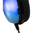White Shark Austiņas PEACOCK-2 BLACK, 212g, 32&Omega;, 20Hz-20KHz, 2m, RGB apgaismojums, virs ausīm, vadu, iebūvēts mikrofons