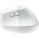 Logitech Lift vertikalus ergonominis pelė RIGH 910-006475, 4000 DPI, 4 mygtukai, RF belaidis + Bluetooth, balta