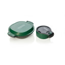 Pusdienu kārba ar inteliģentu dizainu, GoKit, R070913, mikroviļņu un trauku mazgājamā ma&scaron;īnā mazgājama, 23,4 x 19 x 6,6 cm, ogļu/zaļa, DeLuxe.