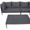 Комплект садовой мебели BREMEN стол и угловой диван, серый 15412 HOME4YOU
