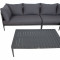 Sodo baldų komplektas BREMEN stalo ir kampinė sofa, pilka 15412 HOME4YOU