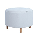 Tumba / galds HIRO D56xH42,5cm, balts, ar uzglabā&scaron;anas kasti un paplāti 88564