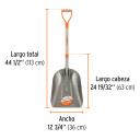 Terasest labidas, lehtpuu k&auml;epide, terasest D-k&auml;epide Truper&reg;