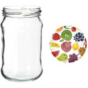 300ml twist off jar with coloured lid Ø66 - 6 pcs. BROWIN 132305, glass, 300ml