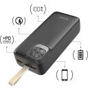 Hawk Powerbank HW-PB30000, 30000mAh, 1&times; USB-C, 2&times; USB-A, 5V-3A, 9V-2,22A, 12V-1,67A, Viedā IC, LCD displejs