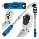 Телескопический гибкий трещоточный ключ с рукояткой 3/8" 285-375мм 72T CrV, GEKO, G10129