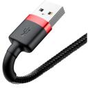 Baseus Laidas CALKLF-B19, 100cm, 2.4A, Lightning, USB 2.0, juodas, raudonas