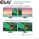 Club3D dokk CSV-3242HD, 6 x USB, 1 x RJ45, 1 x Audio, 1 x Mic, 1 x DVI, 1 x HDMI, 10/100/1000 Mbit/s