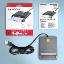 Axagon nutikas kaardilugeja CRE-SM3T USB 2.0, kaabli pikkus 1.3 m, kaal 56 g, must, CE, RoHS, Plug and Play, LED indikaatorid