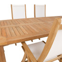 Ēdamistabas komplekts BALI galds, 6 saliekamie krēsli K13602 Allit