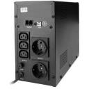 Gembird UPS pingeregulaator EG-UPS-033, 1200 VA, 720 W, 3xIEC 230V, 2xSchuko, USB, LCD, 12 h laadimine