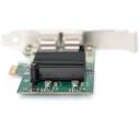 Digitus tīkla karte DN-10132, 2x1000 Mbit/s, Intel 82575EB, PCIe, RJ-45 2x, IPv4, IPv6, jumbo kadri, VLAN, plūsmas kontrole