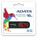 Adata USB atmintinė AC008-16G-RKD 16GB, USB 2.0, juoda, raudona, Plug and Play, slankus jungtis