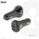 Club3D Зарядное устройство CAC-1921 36W, Входное напряжение 12/24V, 2x USB Type-A 5V/3A, 1x USB Type-C 5V/3A, 9V/2A, OCP, OVP, SCP