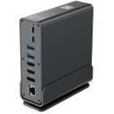 Gembird adapteris 15-in-1 A-CF-COMBO15-01 USB-C 4 AF, 2 HDMI, 1 DisplayPort, 1 RJ45, 1 audio, 1 kortelių skaitytuvas, pilkas