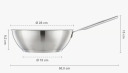 Cepšanas panna All Steel Wok, 28 cm, nerūsējošais tērauds, FISKARS 1064747, Ceratec™ nelīpošais pārklājums, piemērota cepeškrāsnī līdz 270°C