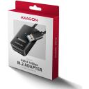 Axagon USB adapter ADM2-AM, 10Gbps, M.2, 0.1m kaabel, UASP, TRIM, S.M.A.R.T., 55x37x12mm