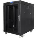 Lanberg paigalduskapid 19 15U 600mm, 800kg, klaasuksed, LCD, 4 ventilaatori pesa, 4 vertikaalset riba