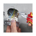 Nazis-uzgalis kombinētās knaibles, Knipex, 08 26 145 SB, hromētas, izolētas rokturi, VDE testētas, 145 mm, 1000 V AC/1500 V DC.