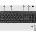Logitech Клавиатура и мышь MK295 920-009800, беспроводные, 10м, 3 кнопки, батарея клавиатуры AA, батарея мыши AA