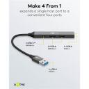 Goobay Slim 4-Port USB Hub 74458, 5 Gbit/s, heledhall