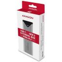 Axagon SDD cietā diska korpuss EEM2-UG2 10Gbps, M.2, Sudrabs, USB-C kabelis 20 cm, 3 siltuma vadītājspadomi