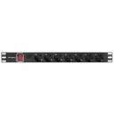Lanberg &Uuml;levoolu kaitse Rack PDU 19" 1U PDU-07F-0200-IEC-BK, 10A, 7x Schuko, 2m, must, &uuml;levoolu kaitse