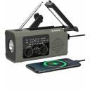 Hawk Pārnēsājams kloķa radio HWRDI410GN, FM/AM, 5W, USB-C uzlāde, lukturis, SOS funkcija