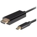 Lanberg USB-C HDMI kaabel CA-CMHD-10CU-0010-BK, 1 m, 3840 x 2160, 18 Gbit/s, must