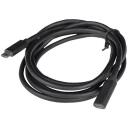 Lanberg USB-C M/F 3.1 kaabel CA-USBE-20CC-0015-BK, 1.5 m, 5 Gbps, 100 W, must, PVC, vask