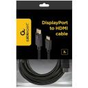 Gembird Vaizdo kabelis adapteris CC-DP-HDMI-3M, 3 m, DisplayPort vyri&scaron;kas, HDMI tipo A vyri&scaron;kas, RoHS