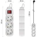 Emos Pikendus P1321, 1,5 m, 3&times; 2P + PE GERMAN, PVC, 3680 W, l&uuml;litiga, laste kaitse