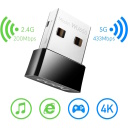 AirNano AC650 Divu joslu WiFi USB adapteris Nano izmēra USB 2.0 Plug and Play Melns Cudy WU650
