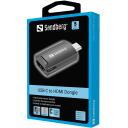 Sandberg USB-C uz HDMI Dongls 136-34, USB-C, HDMI, 4K/30Hz, alumīnija korpuss, LED indikators