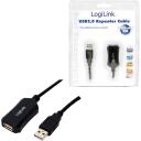 Logilink USB 2.0 atkārtotāja kabelis UA0001A, 5 m, 480 Mb/s, aktīvs kabelis, divkār&scaron;s ekranējums