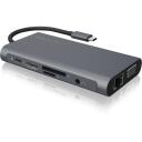 Raidsonic dokstacija IB-DK4040-CPD, 3xUSB 3.0, HDMI 3840x2160@30Hz, VGA 1920x1080@60Hz, RJ45 10/100/1000Mbit/s