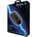 Sandberg 640-21 Bevielė žaidimų pelė, 2400 DPI, 6 mygtukai, 2.4 GHz, USB Type-C, 400 mAh, juoda