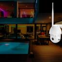 Tellur viedā WiFi āra kamera TLL331451, 3MP, Ultra HD, 0&deg;~+120&deg; slīpums, 0~350&deg; panoramē&scaron;ana, IP65