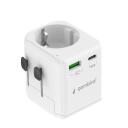 Gembird maitinimo adapteris TPA-EU1A1C20-01-W 20W, 2 USB prievadai, EU Schuko, GaN technologija, 20W PD, 18W QC 3.0, 10A saugiklis