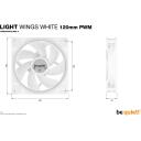 Be Quiet Arvutikorpuse ventilaator LIGHT WINGS WHITE BL100, 120mm, 70.53m&sup3;/h, 20.6dB(A), 3 ventilaatorit