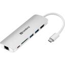 Sandberg USB keskjaam 136-18, 4, USB 2.0, hall, HDMI, RJ-45, USB 3.2 Gen 1 Type-A, USB Type-A