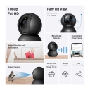 Pan/Tilt home security Wi-Fi camera, TP-Link, TAPO C201, 1080P HD, 340&deg; Pan, 70&deg; Tilt